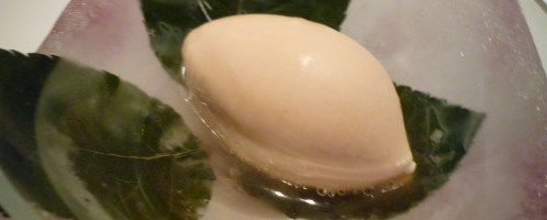 Champagner-Cremesorbet von "Grand Vintage Rose 2000" Moet & Chandon