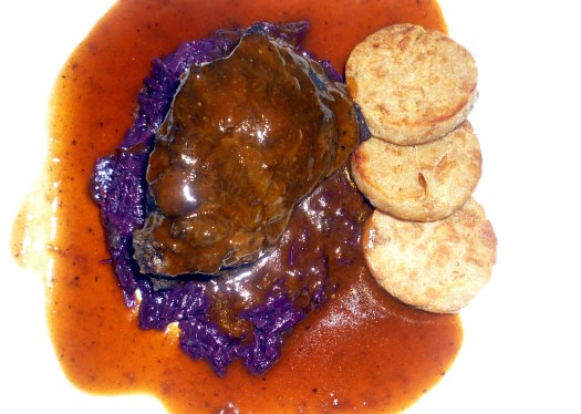 Ochsenbacke mit Rotkraut